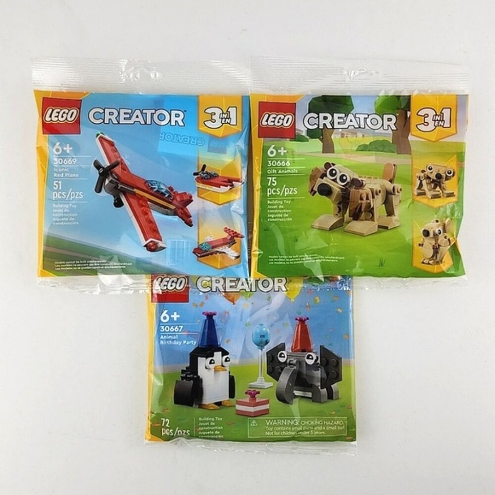 LEGO CREATOR 30666 30667 30669 Iconic Plane Gift Animals 3in1 6+ Yrs